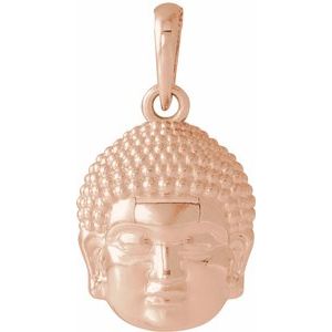 14K Rose 14.7x10.5 mm Meditation Buddha Pendant - Siddiqui Jewelers