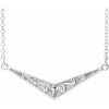 14K White Sculptural "V" 18" Necklace - Siddiqui Jewelers