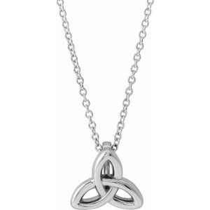Sterling Silver Celtic-Inspired Trinity 16-18" Necklace - Siddiqui Jewelers
