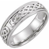 14K White 7 mm Celtic-Inspired Band Size 11 - Siddiqui Jewelers