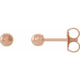 14K Rose 3 mm Ball Earrings Siddiqui Jewelers