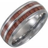 Tungsten Band with Wood Inlay Size 7.5 - Siddiqui Jewelers