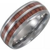 Tungsten Band with Wood Inlay Size 9.5 - Siddiqui Jewelers