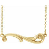 14K Yellow Freeform Bar 18" Necklace - Siddiqui Jewelers