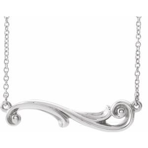 Sterling Silver Freeform Bar 18" Necklace - Siddiqui Jewelers
