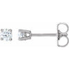 Sterling Silver 3.5 mm Imitation White Cubic Zirconia Stud Earrings Siddiqui Jewelers