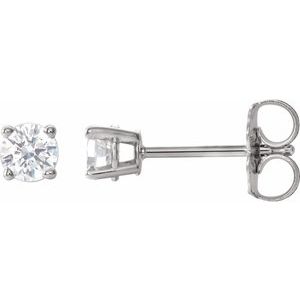 14K White 1/3 CTW Natural Diamond Stud Earrings Siddiqui Jewelers