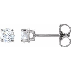 14K White 1/2 CTW Natural Diamond Stud Earrings Siddiqui Jewelers