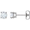 14K White 4 mm Natural White Sapphire Stud Earrings Siddiqui Jewelers