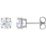 14K White 6 mm Stuller Lab-Grown Moissanite Stud Earrings Siddiqui Jewelers