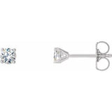 14K White 1/3 CTW Lab-Grown Diamond 4-Prong Stud Earrings Siddiqui Jewelers