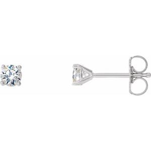 14K White 1/3 CTW Lab-Grown Diamond 4-Prong Stud Earrings Siddiqui Jewelers