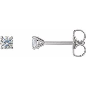 14K White 1/4 CTW Lab-Grown Diamond 4-Prong Stud Earrings Siddiqui Jewelers