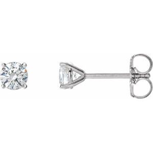 14K White 3/4 CTW Diamond 4-Prong Cocktail-Style Earrings - Siddiqui Jewelers