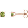 14K Rose 4 mm Natural Peridot Stud Earrings Siddiqui Jewelers