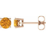 14K Rose 5 mm Natural Citrine Stud Earrings Siddiqui Jewelers