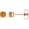 14K Rose 4 mm Natural Citrine Stud Earrings Siddiqui Jewelers