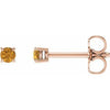 14K Rose 2.5 mm Natural Citrine Stud Earrings Siddiqui Jewelers