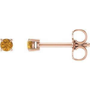 14K Rose 2.5 mm Natural Citrine Stud Earrings Siddiqui Jewelers