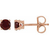 14K Rose 4 mm Natural Mozambique Garnet Stud Earrings Siddiqui Jewelers