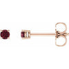 14K Rose 2.5 mm Natural Mozambique Garnet Stud Earrings Siddiqui Jewelers