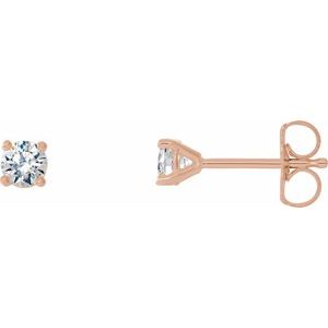 14K Rose 1/3 CTW Lab-Grown Diamond 4-Prong Stud Earrings Siddiqui Jewelers