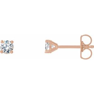 14K Rose 1/5 CTW Lab-Grown Diamond 4-Prong Stud Earrings Siddiqui Jewelers