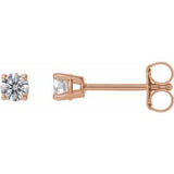 14K Rose 1/4 CTW Diamond Earrings - Siddiqui Jewelers