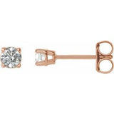 14K Rose 1/5 CTW Natural Diamond Stud Earrings Siddiqui Jewelers