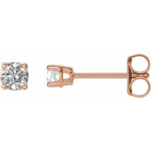 14K Rose 1/5 CTW Natural Diamond Stud Earrings Siddiqui Jewelers