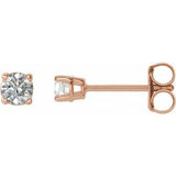 14K Rose 1/4 CTW Natural Diamond Stud Earrings Siddiqui Jewelers
