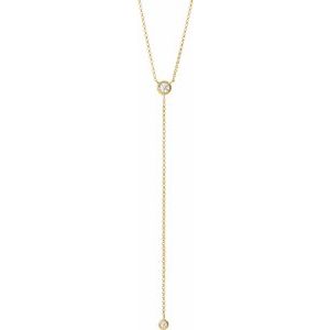 14K Yellow 1/5 CTW Diamond "Y" 15-17" Necklace - Siddiqui Jewelers