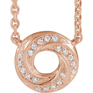 14K Rose .06 CTW Diamond Geometric 18" Necklace - Siddiqui Jewelers