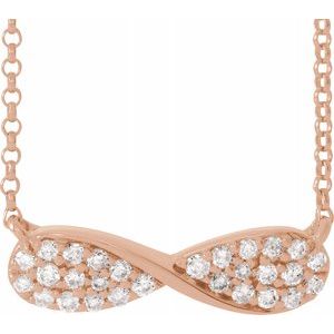 14K Rose 1/6 CTW Diamond Infinity-Inspired 15-17" Necklace - Siddiqui Jewelers
