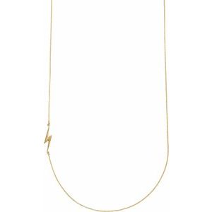 14K Yellow Lightning Bolt 16" Necklace - Siddiqui Jewelers