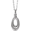 Sterling Silver Oval Loop Ash Holder 18" Necklace - Siddiqui Jewelers