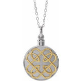 Sterling Silver 14K Yellow Gold-Plated Celtic-Inspired Ash Holder 18" Necklace - Siddiqui Jewelers