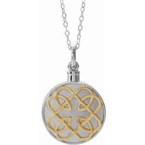 Sterling Silver 14K Yellow Gold-Plated Celtic-Inspired Ash Holder 18" Necklace - Siddiqui Jewelers