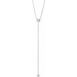 14K White 1/5 CTW Diamond "Y" 15-17" Necklace - Siddiqui Jewelers