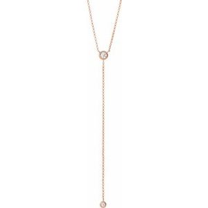 14K Rose 1/5 CTW Diamond "Y" 15-17" Necklace - Siddiqui Jewelers