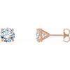 14K Rose 1 1/2 CTW Lab-Grown Diamond 4-Prong Stud Earrings Siddiqui Jewelers