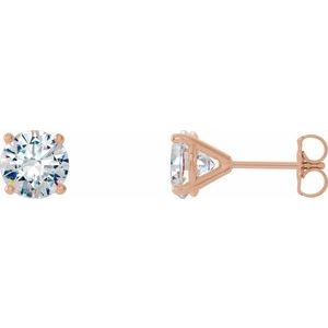 14K Rose 1 1/2 CTW Lab-Grown Diamond 4-Prong Stud Earrings Siddiqui Jewelers