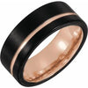 Black & 18K Rose Gold PVD Tungsten 6 mm Band Size 13.5 - Siddiqui Jewelers