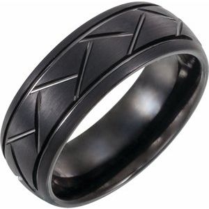 Black PVD Tungsten 8 mm Band Size 7.5 - Siddiqui Jewelers