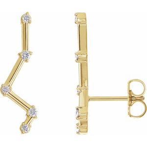 14K Yellow 1/10 CTW Diamond Constellation Earring Climbers - Siddiqui Jewelers