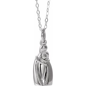 Sterling Silver Holding You Forever Ash Holder 18" Necklace - Siddiqui Jewelers