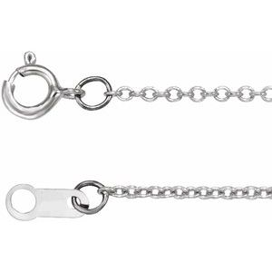 Platinum 1 mm Adjustable Diamond-Cut Cable 16-18" Chain -Siddiqui Jewelers