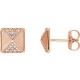 14K Rose .10 CTW Diamond Accented Earrings - Siddiqui Jewelers