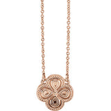14K Rose 18" Clover Necklace - Siddiqui Jewelers