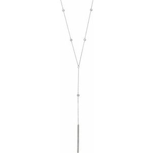 14K White 1/3 CTW Diamond "Y" 15-17" Necklace - Siddiqui Jewelers